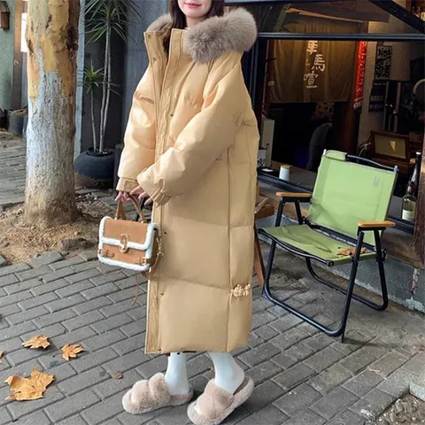 [아리엘스타일]퍼후드 벤치코트 겨울아우터 쿠레마롱패딩