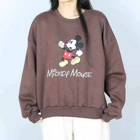 [파라노말샵](기모) 3색 미키 라운드 기모 맨투맨 ()