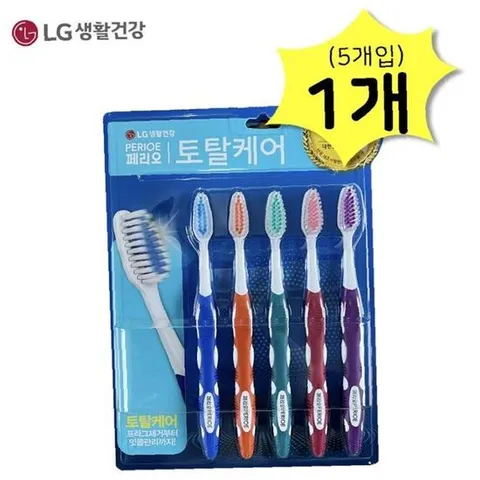 페리오 토탈케어 탄력모 칫솔 5개입 1개 엘지생활건강 잇몸관리 프라그제거