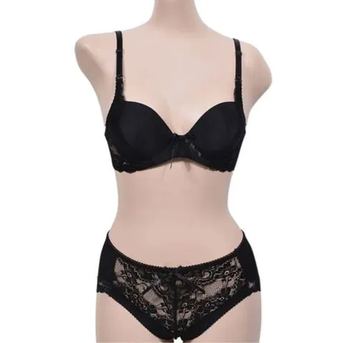 여성스러운레이스 와이어 A컵 브라팬티세트