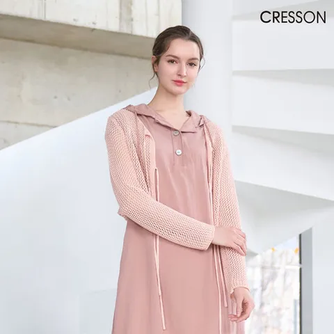 크레송 후디드 텐셀 원피스 C252B602A_51 (핑크)