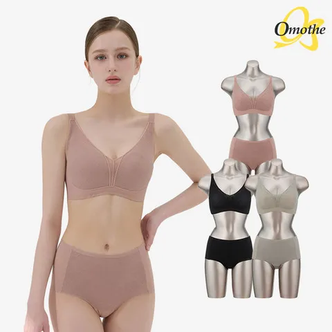 오모떼 누디앤 쉐이핑 파우더 브라팬티 6종 세트/(모카로즈+그린+블랙)