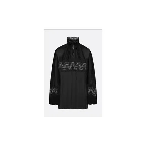 DOLCE  GABBANA 크레이프 드 신 amp 레이스 블라우스 F779LTFU1ARN0000