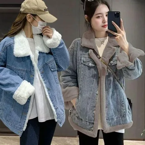 겨울 퍼자켓 모피 점퍼 코트 데님 안감 간절기 클래식l