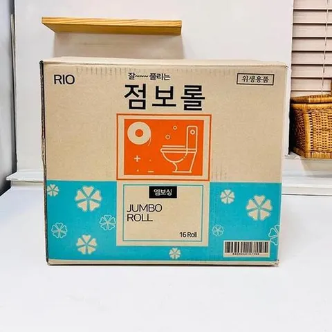 (박스판매)리오 엠보싱 점보롤 2겹 150m 16롤
