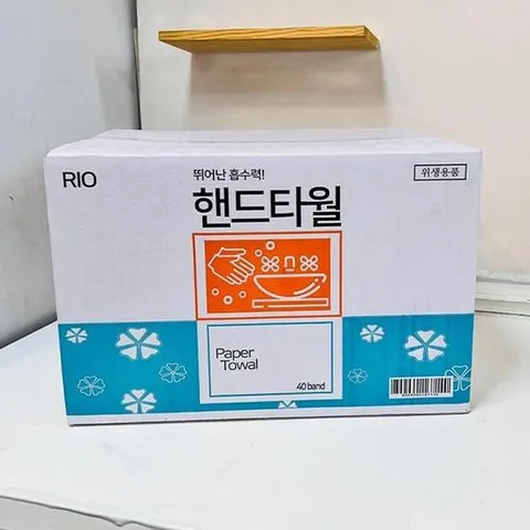 (박스판매)리오 핸드타월 2겹 (4롤4봉)
