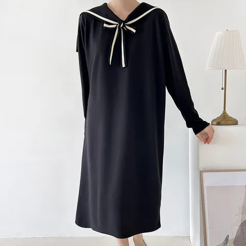 여자 세일러카라 큰사이즈 보온 롱원피스