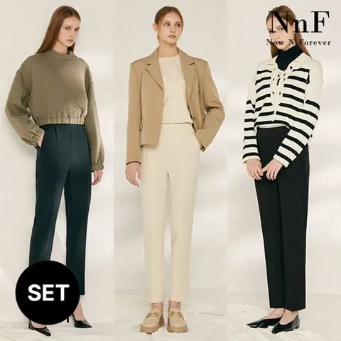 NnF 여성 링클프리 텐션 밴딩 팬츠 4종세트