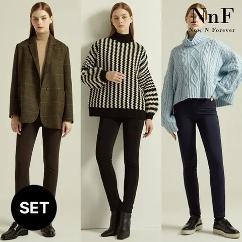 NnF 여성 레깅스 기모 밴딩 팬츠 4종세트