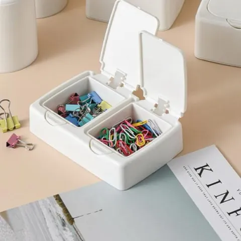 원터치 면봉 화장솜 보관함 정리함 사각 2구 DD-11372