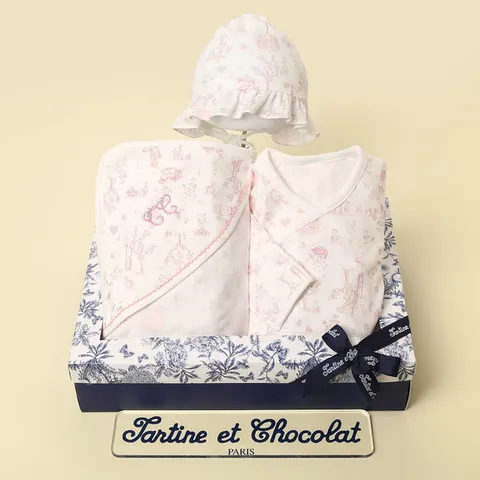 [ 롯데백화점 ][쇼콜라](임신축하출산선물3종세트)이솝배냇가운+로라모+속싸개TNPRNG401P-143