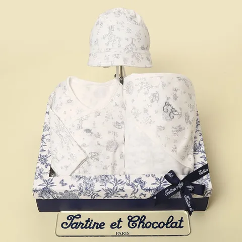 [ 롯데백화점 ][쇼콜라](임신축하출산선물3종세트)이솝배냇가운+모자+속싸개TNPRNG061N-143