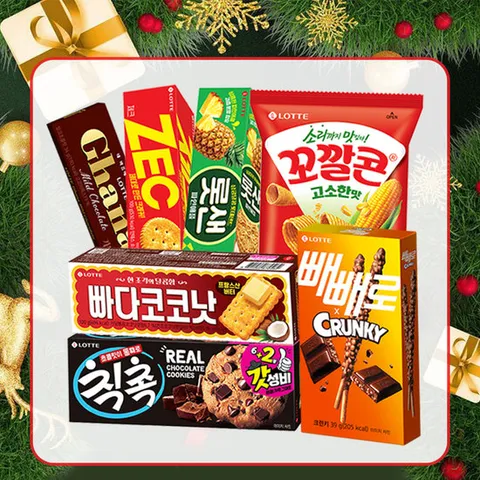 [롯데] 연말 티타임 패밀리 파티팩 과자 세트 (몽쉘, 칙촉, 카스타드 외)