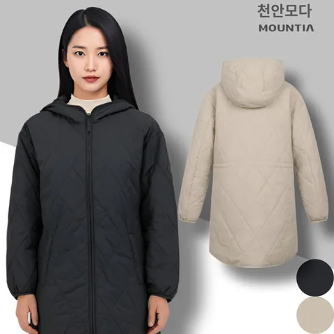 [마운티아]마운티아 여성 베이직 디자인의 후드일체형 패딩자켓