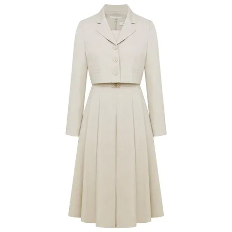 [라인어디션]자켓 레이어드 플리츠 원피스 NMWOPQA310