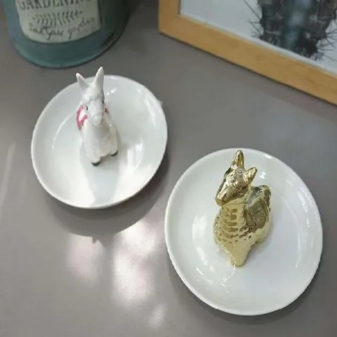 소품샵 ksr 라마 악세사리 트레이 화이트 골드