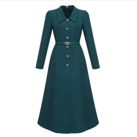 [미니멈]카라 버튼 플레어 원피스 (MYCAWO8250 DB)-IC