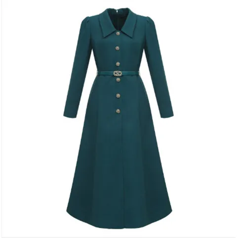 [미니멈]카라 버튼 플레어 원피스 (MYBAWO8250 DB)_IC