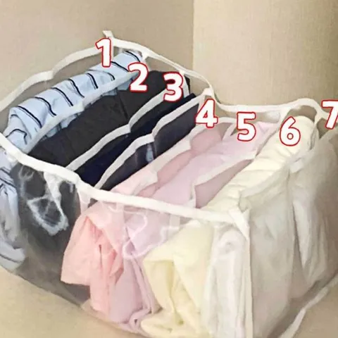 7칸 옷 서랍 소형 칸막이 옷정리 트레이 메쉬 바지