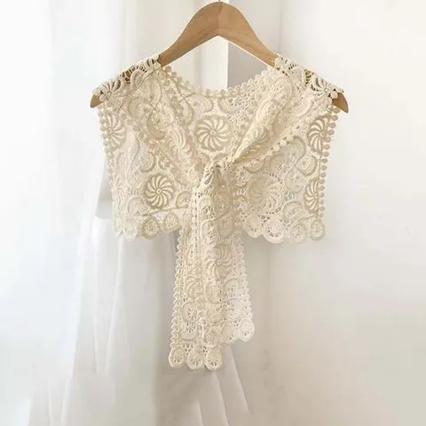 키밍 여성 레이스 어깨 숄 케이프 머플러 니트 가디건