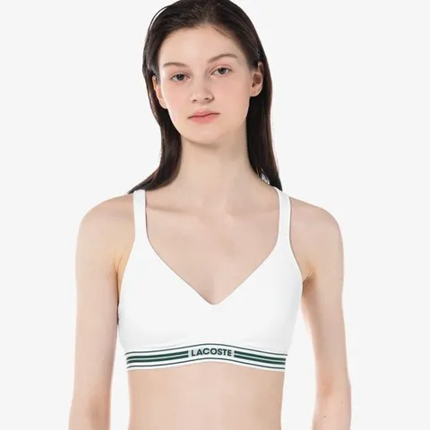 [라코스테공식] 여성 패디드 스트레치 저지 로고 브라렛 IF8626-54G 001