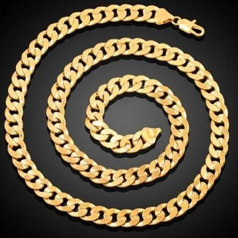 18KGP 골드 면 체인 남성 금 목걸이