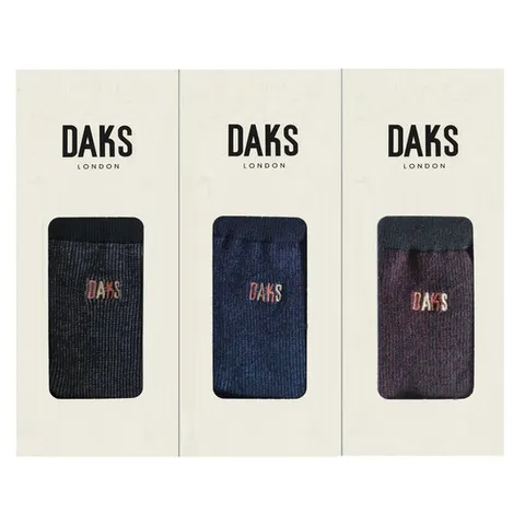 [ 롯데백화점 ][닥스(양말)]DB 26307신사 면중목 세로조직 3족세트