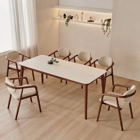 [착불] 동서가구 로사 6인용 원목 세라믹 식탁 세트 1800 (의자6) DF927592