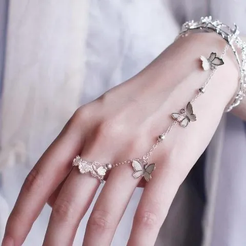 여성용 실버 원형 쥬얼리 링 팔찌