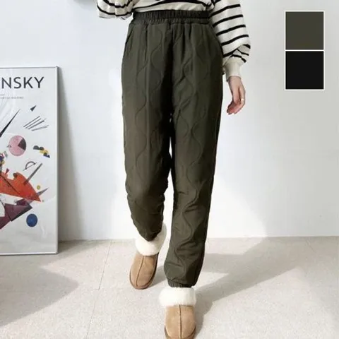 패딩바지 겨울팬츠 퀼팅 누비 솜바지 여성 따뜻하고 두툼한 퀄팅