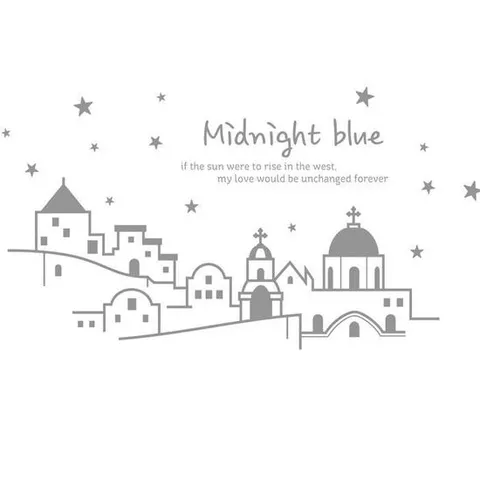 별헤는밤에 벽지 창문 그래픽 포인트스티커 그레이