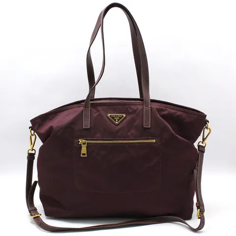 (명품) 프라다 버건디 포코노 테수토 금장 여행가방 숄
