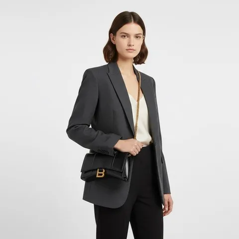 배송 발렌시아가 아워글래스 월렛 체인 숄더백 656050 1QJ4M 1000