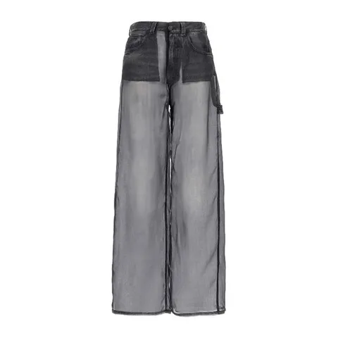 하이쿠레 위노나 실크 데님 프린트 와이드 팬츠 HEW03300OR001L