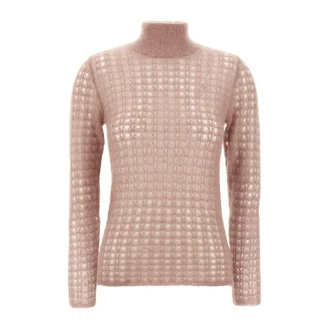 파비아나필리피 모헤어 블렌드 하이넥 크로셰 스웨터 MAD215F08