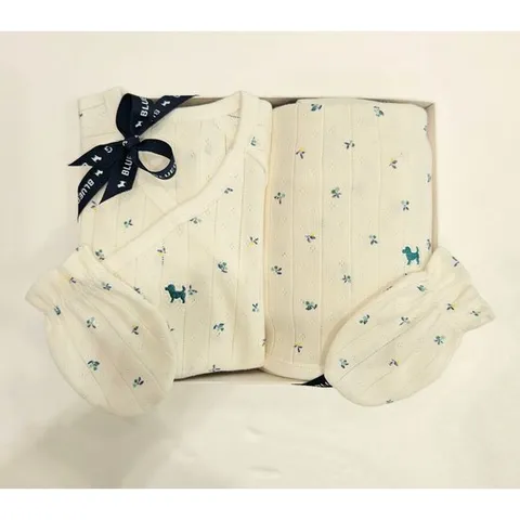 [ 롯데백화점 ][블루독베이비]리플플라워배냇+속싸보+손싸개SET 446170-008-03-SET