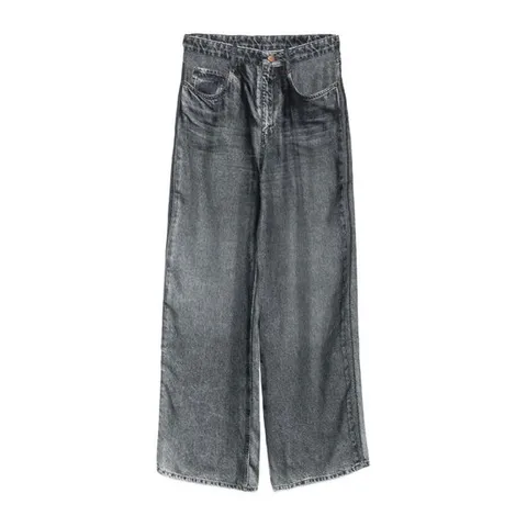 피에르루이마샤 데님 프린트 와이드 실크 팬츠 ALOESPT12566 10