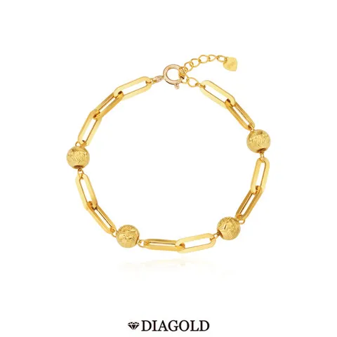 디아골드 24K 순금 컷팅볼 클립체인 팔찌