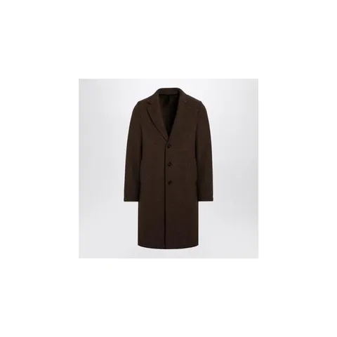 HARRIS WHARF LONDON 버진 울 소재의 브라운 싱글 브레스티드 코트 C9123MLCXHHARWH-458