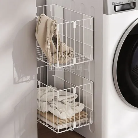 브로든컴퍼니 틈새철제자석선반 무타공선반 세탁기자석선반 주방스텐선반 다용도실수납장 무타공선반 자석