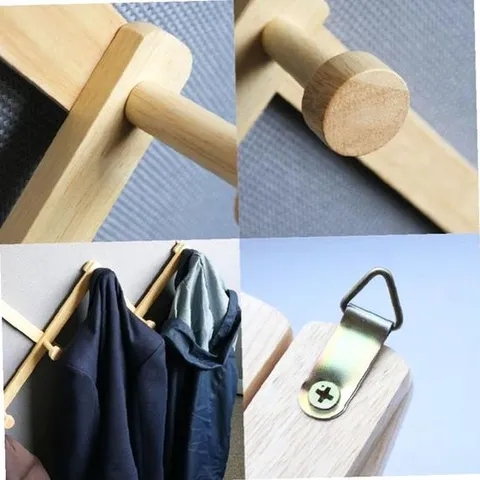 원목 자바라 행거 우드 벽걸이 모자걸이 옷방행거