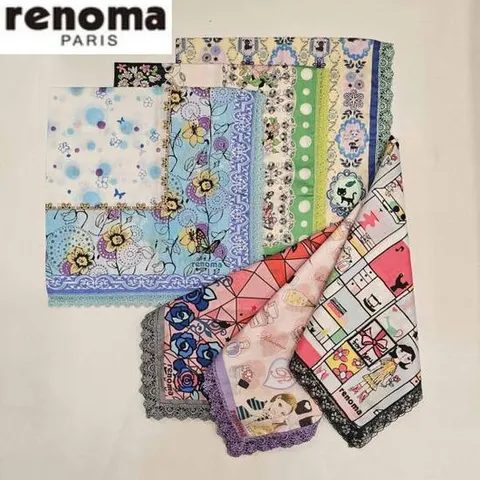 ROH6_레노마 남녀1매 나염 손수건6종 택1