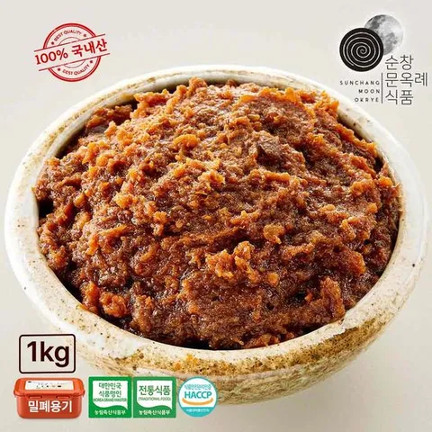 순창문옥례식품 우리콩 전통 쌈장 1kg  밀폐용기