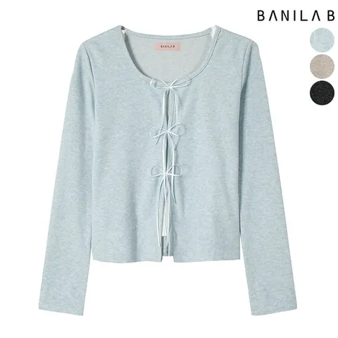 [바닐라비] 여성 레이어드 리본 티셔츠
