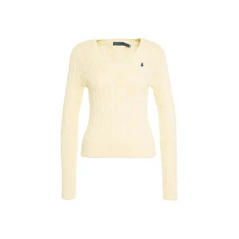 25FW 포니 로고 자수 브이넥 니트 크림 211971870 011