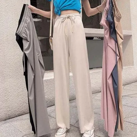 [오너클랜]인기상품 롱 골지 여름용 여자 팬츠 캐주얼 일자핏 밴