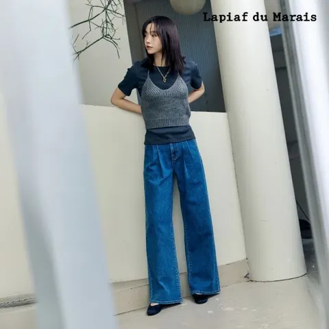 라삐아프 26SS 투턱 와이드핏 데님