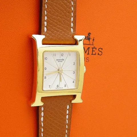에르메스 카멜 엡솜 H아워 금장 여성용 시계