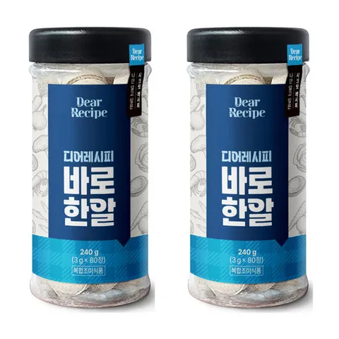 디어레시피 바로한알 코인 육수 멸치 동전 80정 샤브샤브 x2개 (2세트 구매시 레몬즙 증정)