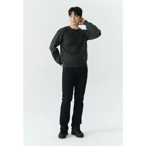 남성) 양모 다크 인디고 밴드 자수 스트레이트핏 타이트 IH AP4DIH804-DB